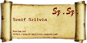 Szeif Szilvia névjegykártya