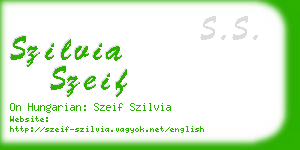 szilvia szeif business card